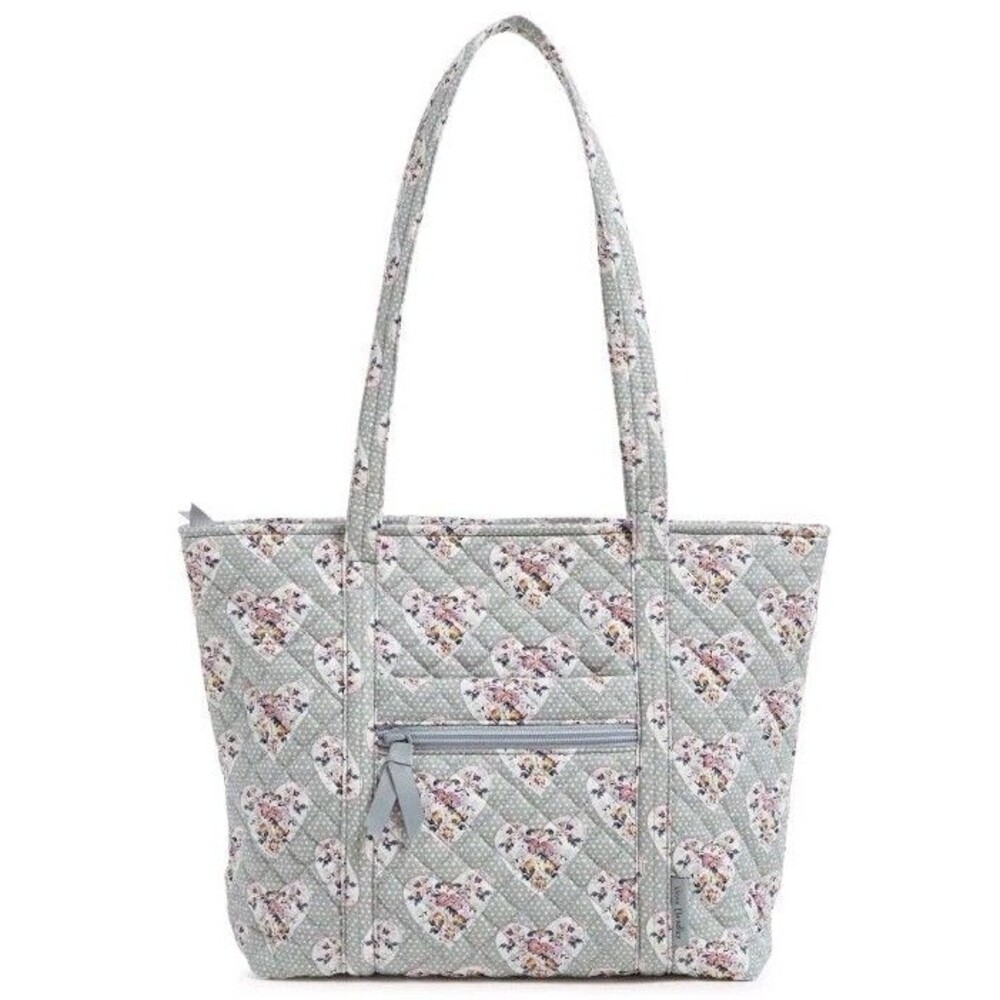 Vera Bradley Small Vera Tote Purse Bag NWOT  Mon Amour Gray Hearts